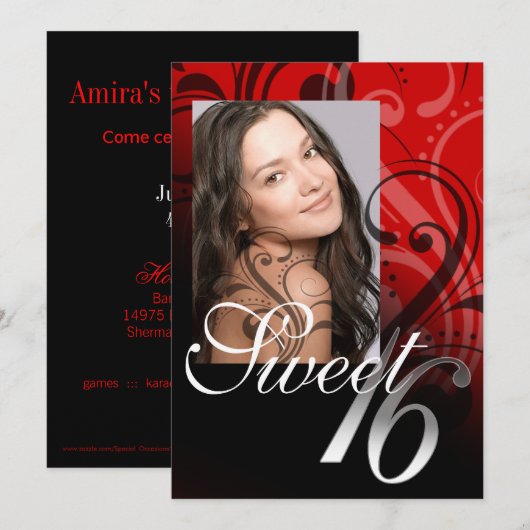 Foto van 16-jarige verjaardag Sweet Kaart (Voorkant / Achterkant)