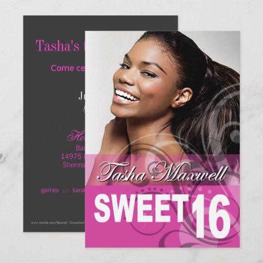 Foto van 16-jarige verjaardag Sweet Kaart (Voorkant / Achterkant)