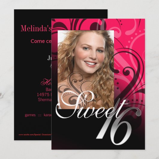 Foto van 16-jarige verjaardag Sweet Kaart (Voorkant / Achterkant)