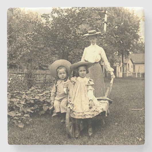 Foto van 1890: Heirloom Garden Moeder Daughters gi Stenen Onderzetter (Voorkant)