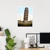  foto van 1890 Pisa De Leaning Tower Poster (Thuiskantoor)