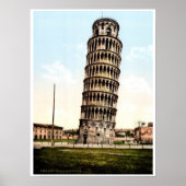  foto van 1890 Pisa De Leaning Tower Poster (Voorkant)