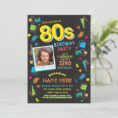 Foto van 1980: Birthday Party 80's Invite Kaart (Staand voorkant)