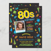 Foto van 1980: Birthday Party 80's Invite Kaart (Voorkant / Achterkant)