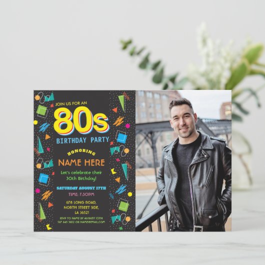 Foto van 1980: Birthday Party 80's Kaart (Staand voorkant)