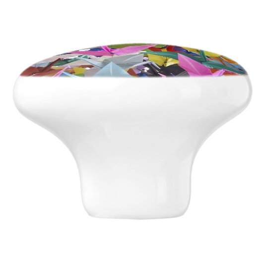 Foto van 1.000 Origami Paper Cranes Keramische Knop (Zijkant)