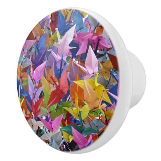 Foto van 1.000 Origami Paper Cranes Keramische Knop (Rechts)