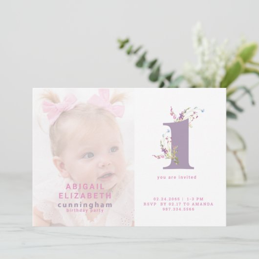 Foto van 1 januari 2011, roze en Paars Kaart (Staand voorkant)