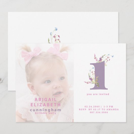 Foto van 1 januari 2011, roze en Paars Kaart (Voorkant / Achterkant)