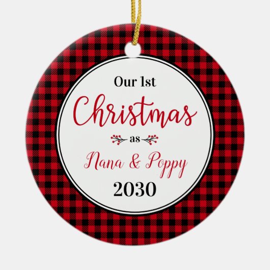 Foto van 1 Kerstmis Nana Poppy Keramisch Ornament (Voorkant)