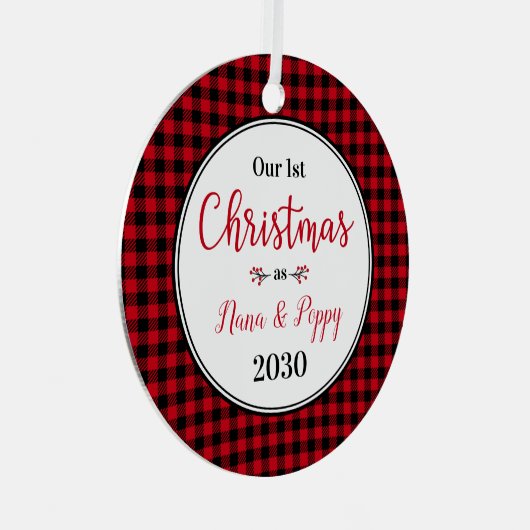 Foto van 1 Kerstmis Nana Poppy Metalen Ornament (Voorkant Rechts)