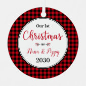 Foto van 1 Kerstmis Nana Poppy Metalen Ornament (Voorkant)