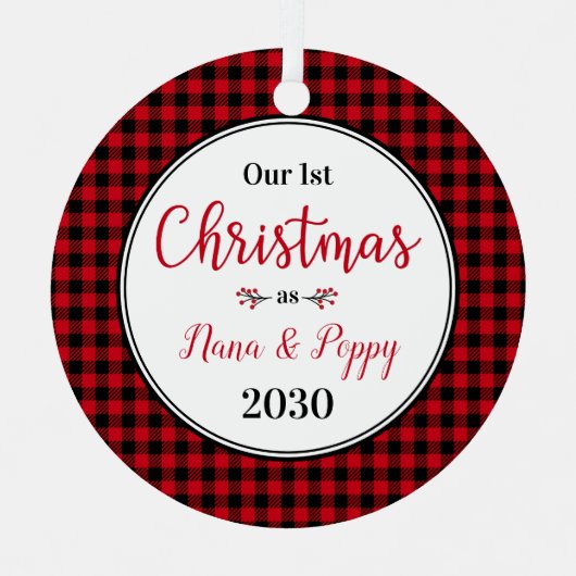 Foto van 1 Kerstmis Nana Poppy Metalen Ornament (Voorkant)