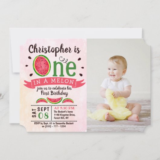 Foto van 1 op een melon kaart (Voorkant)