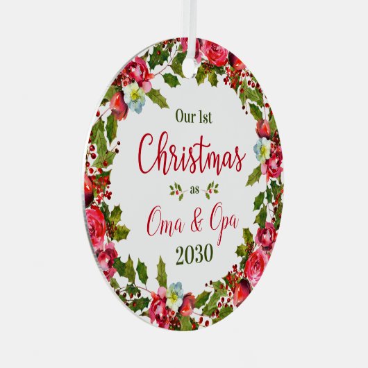 Foto van 1e kerstoma Opa Metalen Ornament (Voorkant Rechts)