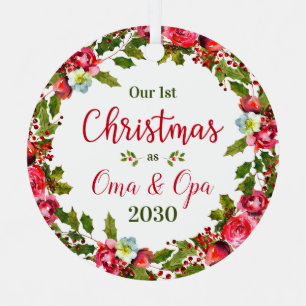 Foto van 1e kerstoma Opa Metalen Ornament