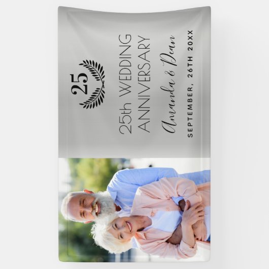 foto van 25e zilveren bruiloft spandoek (Verticaal)