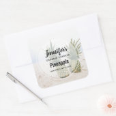 Foto van 2 ananassen op een Beach Candle Business Vierkante Sticker (Envelop)