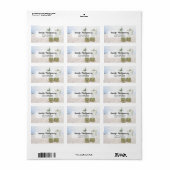 Foto van 2 ananassen op een strand adres etiket (Full Sheet)