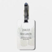 Foto van 2 ananassen op een strand bagagelabel (Achterkant verticaal)