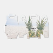 Foto van 2 ananassen op een strand bruiloft bedankdoosjes (Uitgevouwen)