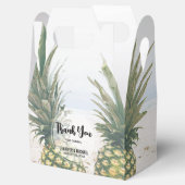 Foto van 2 ananassen op een strand bruiloft bedankdoosjes (Geopend)
