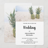 Foto van 2 ananassen op een strand bruiloft kaart (Voorkant / Achterkant)