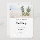 Foto van 2 ananassen op een strand bruiloft kaart (Voorkant)