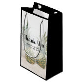 Foto van 2 ananassen op een strand bruiloft klein cadeauzakje (Voorkant Gekanteld)