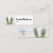 Foto van 2 ananassen op een strand mini visitekaartje (Voorkant / Achterkant)