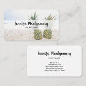 Foto van 2 ananassen op een strand visitekaartje (Voorkant / Achterkant)