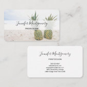 Foto van 2 ananassen op een strand visitekaartje (Voorkant / Achterkant)