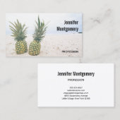 Foto van 2 ananassen op een strand visitekaartje (Voorkant / Achterkant)