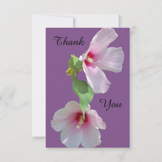 Foto van 2 roze hibiscus bloemen op Hartelijk dank Bedankkaart (Voorkant)