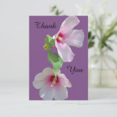 Foto van 2 roze hibiscus bloemen op Hartelijk dank Bedankkaart (Staand voorkant)