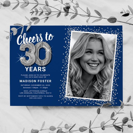 Foto van 30 jaar 30e verjaardag kaart