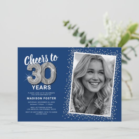 Foto van 30 jaar 30e verjaardag kaart (Staand voorkant)