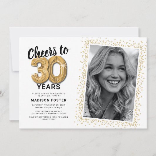 Foto van 30 jaar 30e verjaardag kaart (Voorkant)