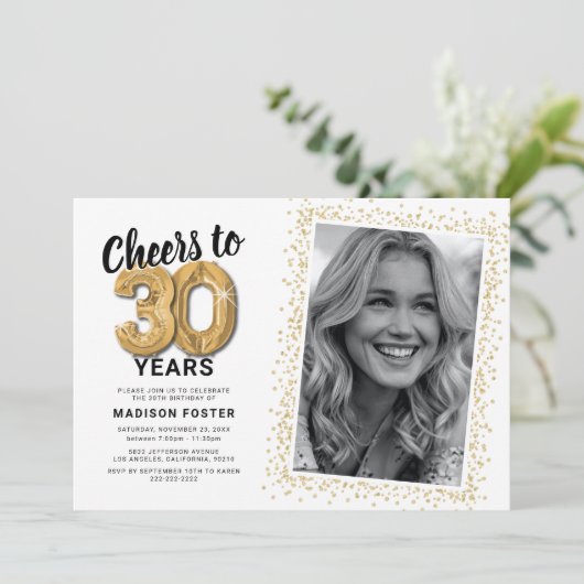 Foto van 30 jaar 30e verjaardag kaart (Staand voorkant)