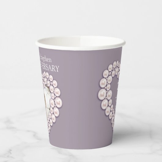 Foto van 30e Parelbruiloft Papieren Bekers (Links)