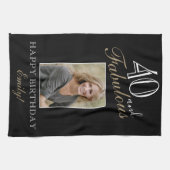 Foto van 40 en Fabulous Elegant 40th Birthday Theedoek (Horizontaal)