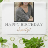 Foto van 40 en Fabulous Elegant 40th Birthday Theedoek (Gevouwen)