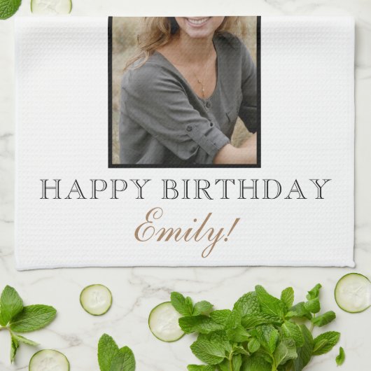 Foto van 40 en Fabulous Elegant 40th Birthday Theedoek (Gevouwen)