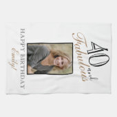 Foto van 40 en Fabulous Elegant 40th Birthday Theedoek (Horizontaal)