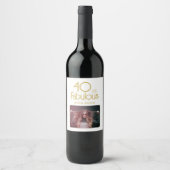 Foto van 40 en Fabulous Elegant 40th Birthday Wijn Etiket (Voorkant)