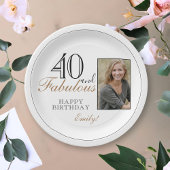 Foto van 40 en Fabulous Modern Elegant Birthday Papieren Bordje