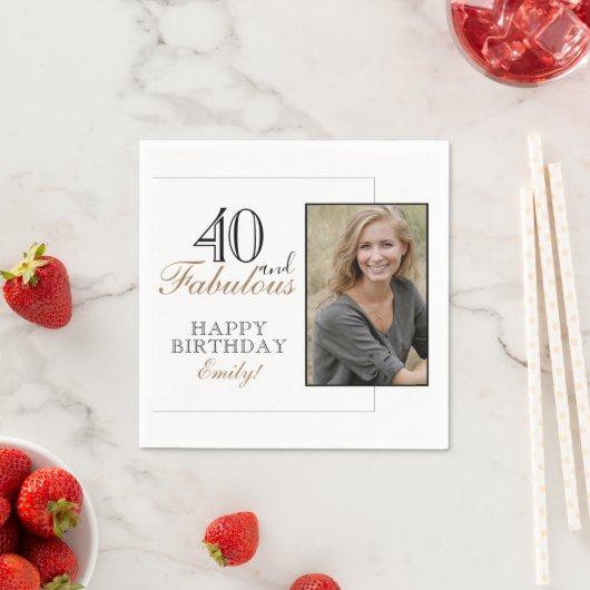 Foto van 40 en Fabulous Modern Elegant Birthday Servet (Insitu)