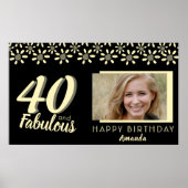 Foto van 40 en Fabulous Yellow Daisy Flower Waterv Poster (Voorkant)