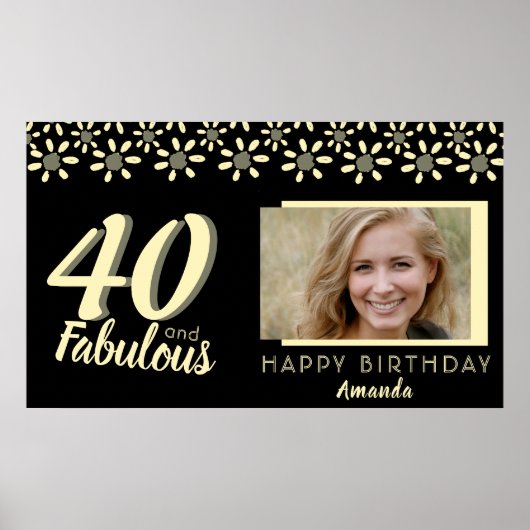 Foto van 40 en Fabulous Yellow Daisy Flower Waterv Poster (Voorkant)