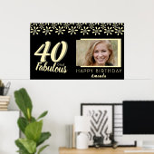Foto van 40 en Fabulous Yellow Daisy Flower Waterv Poster (Thuiskantoor)